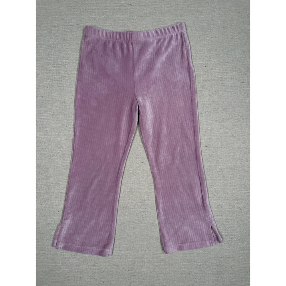 The Children's Place Girls 5T Mauve Purple Ribbed Velvet Flare Pants Slit Hem